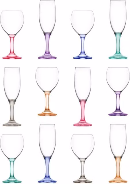 LAV Misket 12-Piece Multicolour Wine Glass Stemware Set