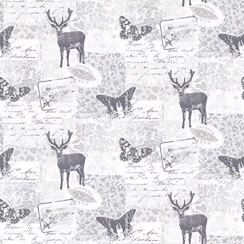 Galerie Nordic Elements Vintage Wildlife Animal Print Wallpaper, Grey, W: 53 cm, L: 10 m