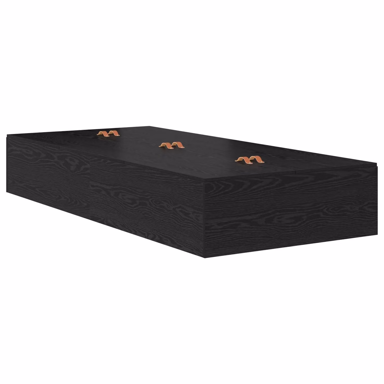 Berkfield Home Single Storage Bed Frame in Black Oak Engineered Wood, W/D/H: 90 x 200 cm – 3