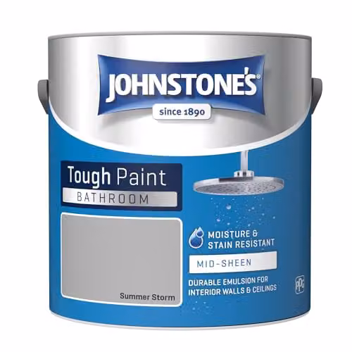 Johnstone's Summer Storm Grey Bathroom Wall and Ceiling Paint, 2.5L – 3