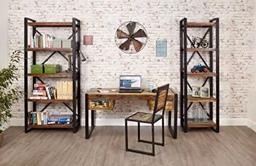 Baumhaus New Urban Chic Alcove Bookcase in Brown and Wood with Metal Accents, W/D/H: 60 x 40 x 200 cm – 2