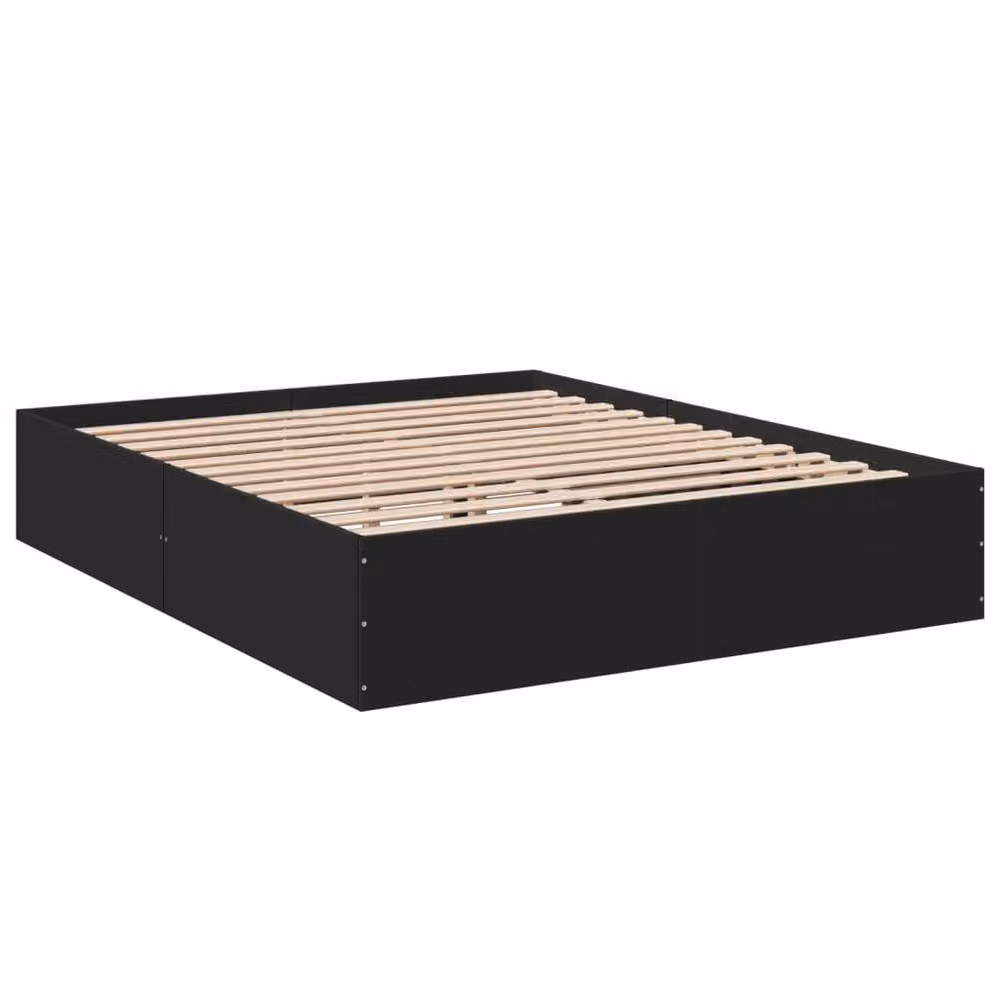 Berkfield Home King Size Bed Frame in Black with Drawers, W/D/H: 150 x 200 cm – 3