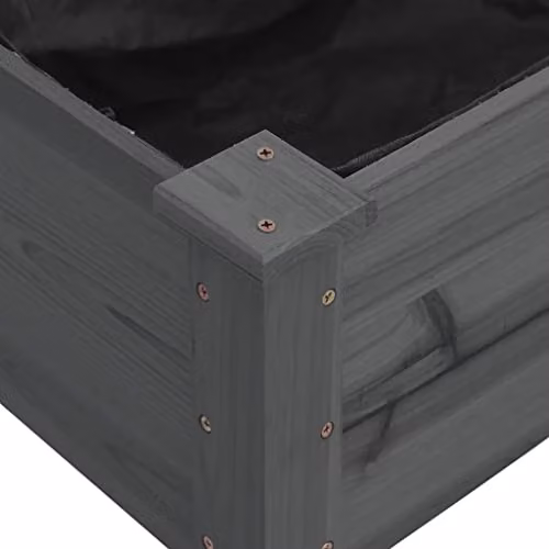 vidaXL Grey Wooden Raised Garden Bed with Liner W/D/H: 240 x 120 x 25 cm – 4
