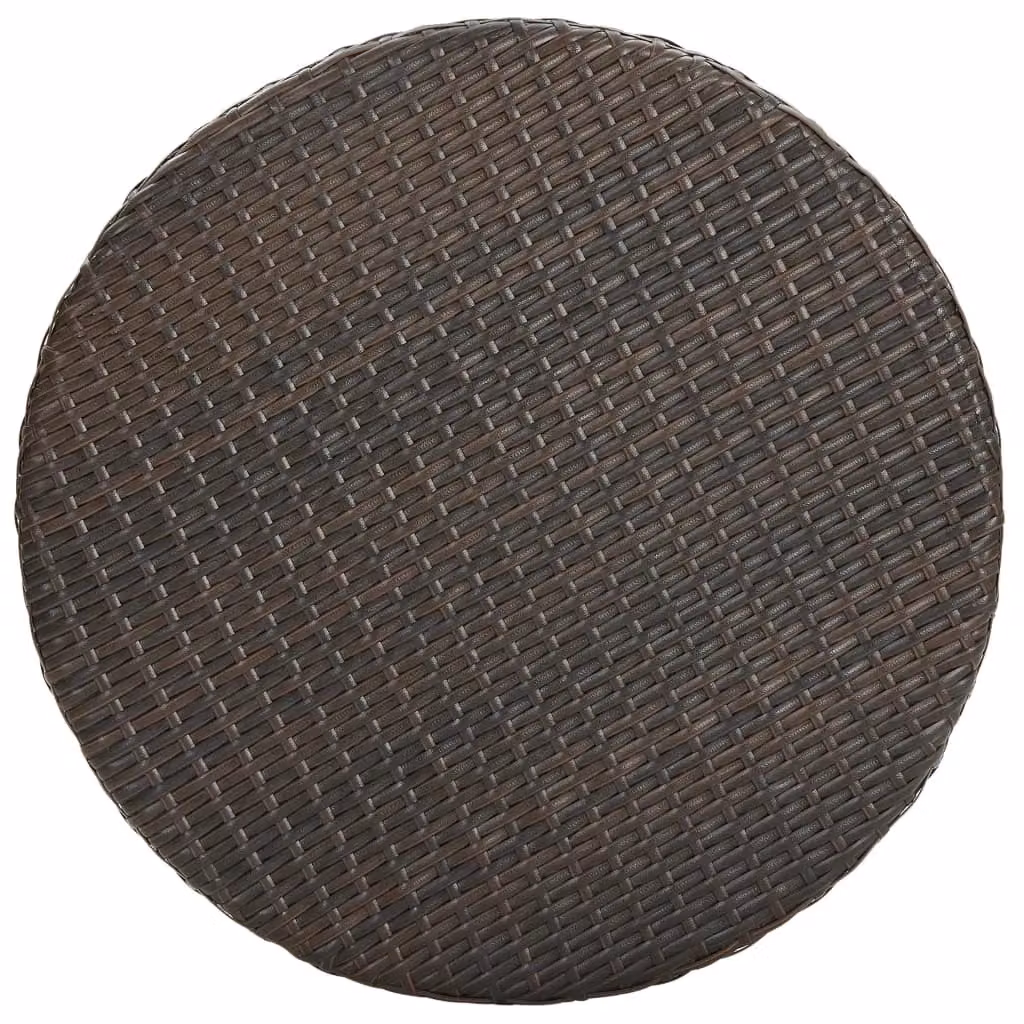 Berkfield Home Brown Poly Rattan Garden Table W: 106 cm, H: 75.5 cm – 2