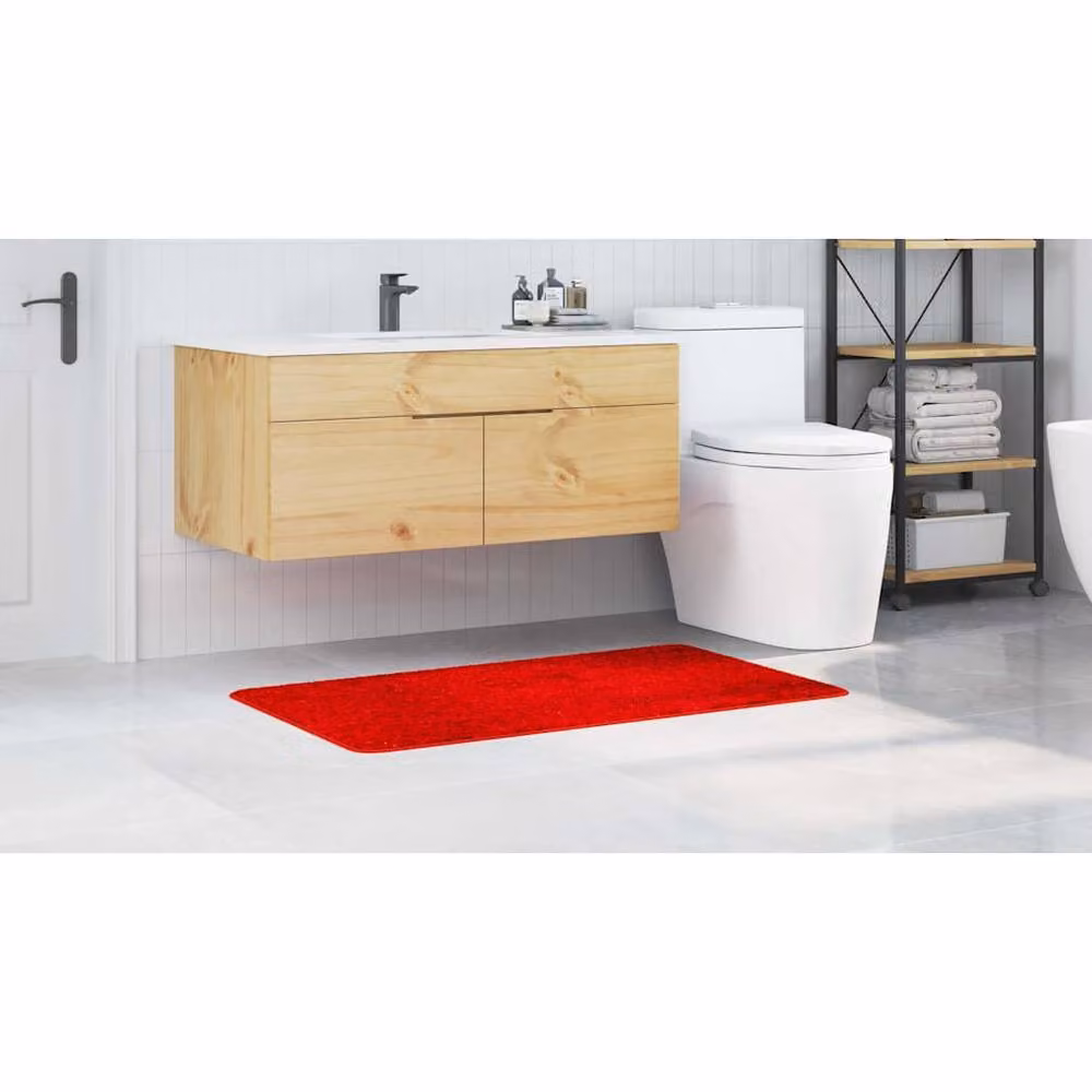 Berkfield Home Modern Rectangular Non-Slip Bath Mat, Red, W: 70 cm, L: 120 cm – 3