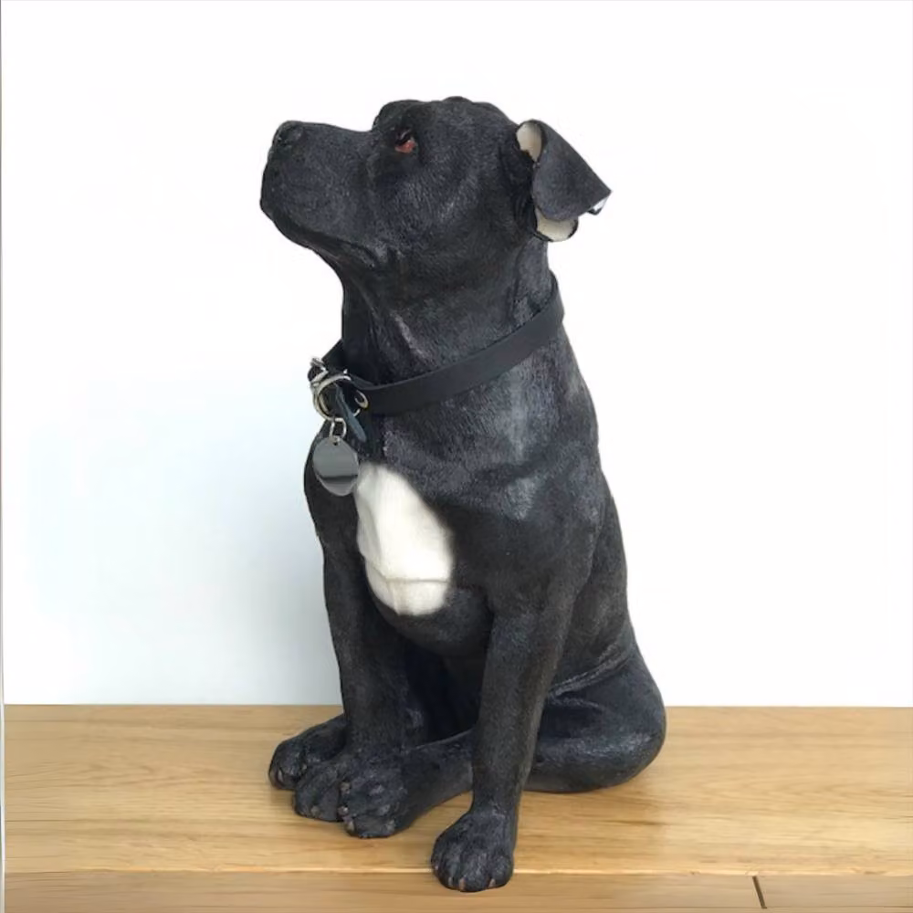 Leonardo Animal Crackers Black Staffordshire Bull Terrier Sitting Figurine, Height: 26 cm – 4