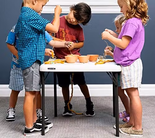 LIFETIME Childrens Square Folding Table, Almond, W/D/H: 61.2 x 61.2 x 53.5 cm – 3