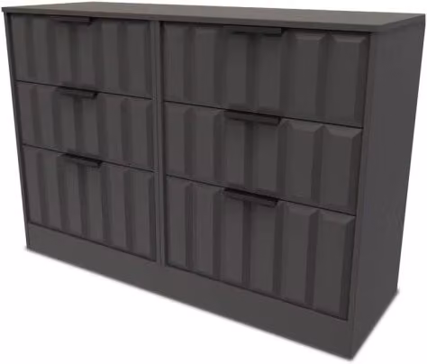 Welcome New York 6 Drawer Midi Chest of Drawers in Black Matt Metal