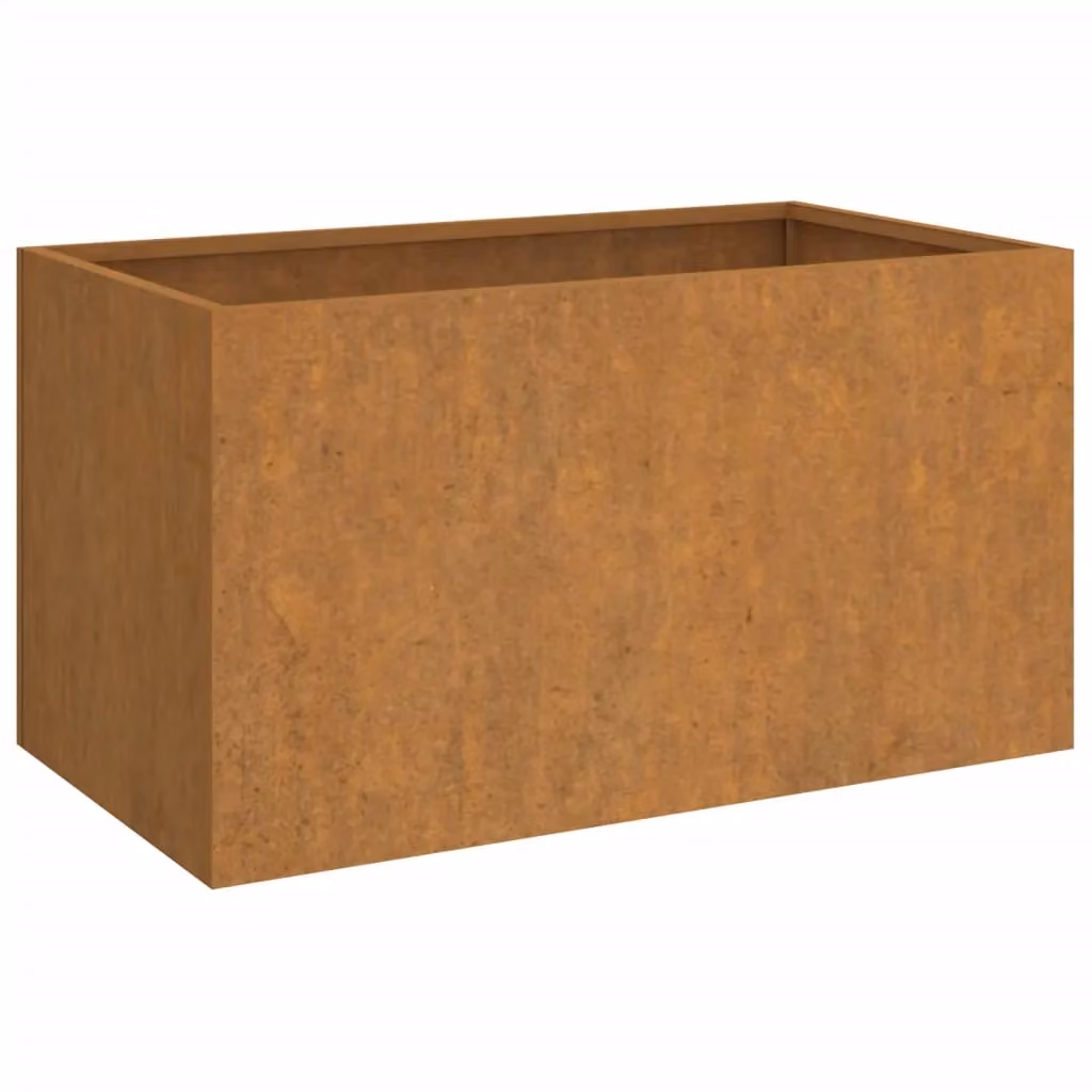 Berkfield Home Brown Corten Steel Planter Tub, W: 62 cm, D: 40 cm, H: 39 cm – 2