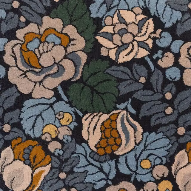 House of Hackney Navarino Woolmark Carpet in Midnight Blue and Multicolour