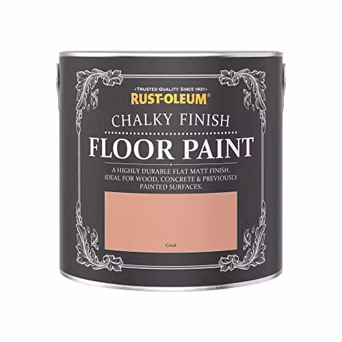 Rust-Oleum Pink Scratch-Proof Water-Based Floor Paint in Matt Finish, Coral 2.5L – 3