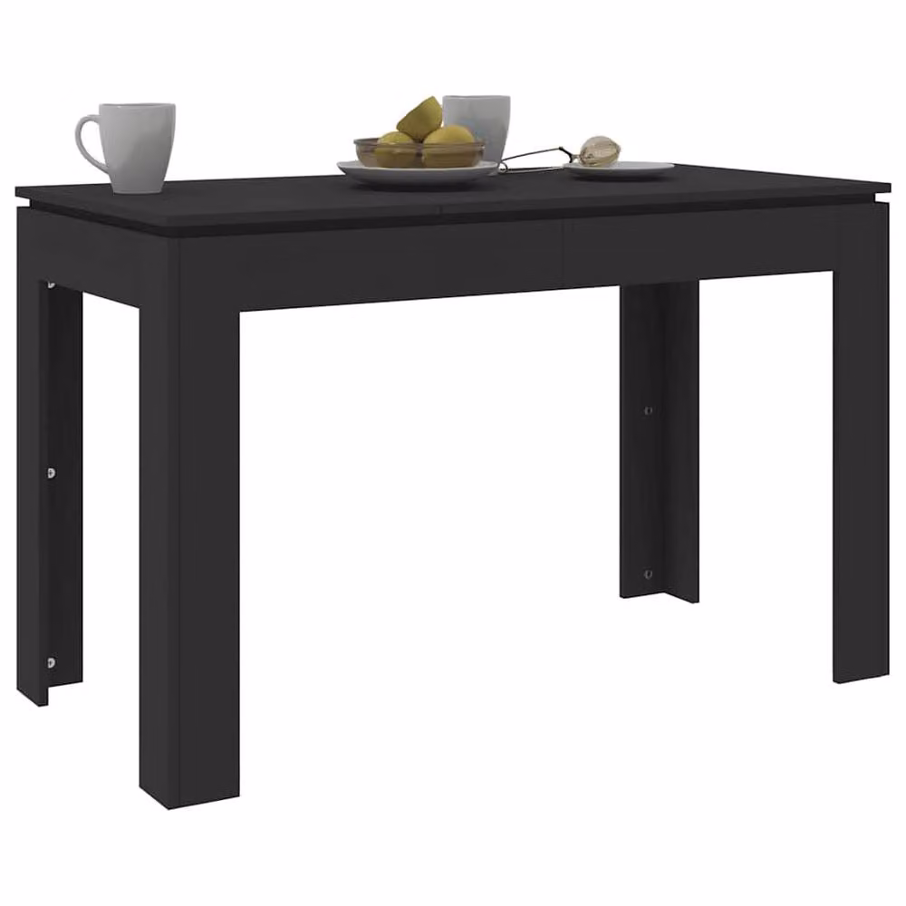 Berkfield Home Modern Rectangular Dining Table in Black, W/D/H: 120 x 60 x 76 cm – 3
