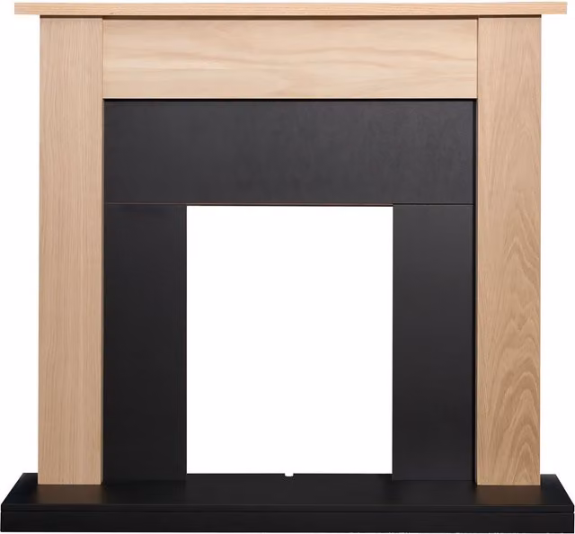 Adam Fires & Fireplaces Southwold Fireplace in Light Oak and Black – 1