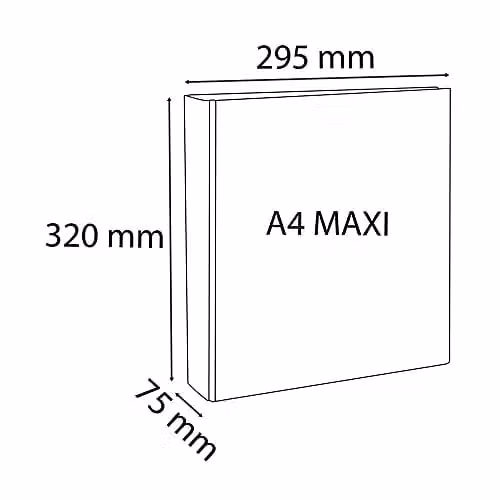 Exacompta White Rigid Opaque A4 Maxi Binder with 4 x 50 mm D-rings and 3 Pockets, Spine Width: 7.5 cm, W/D/H: 32 x 29.5 cm – 2