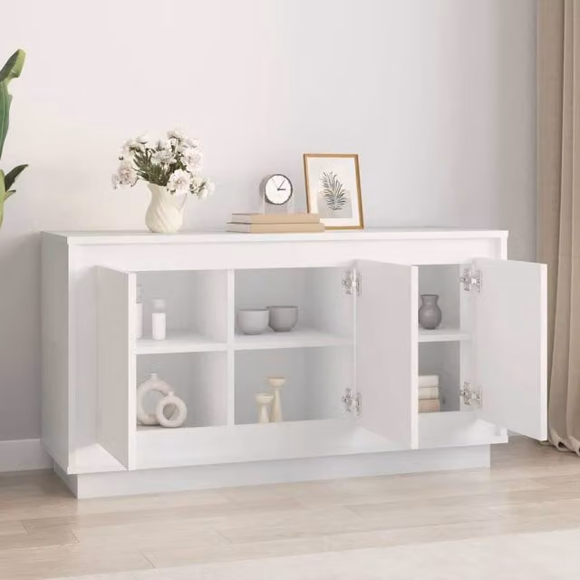 Berkfield Home Modern White Matt Sideboard, W/D/H: 102 x 35 x 55 cm