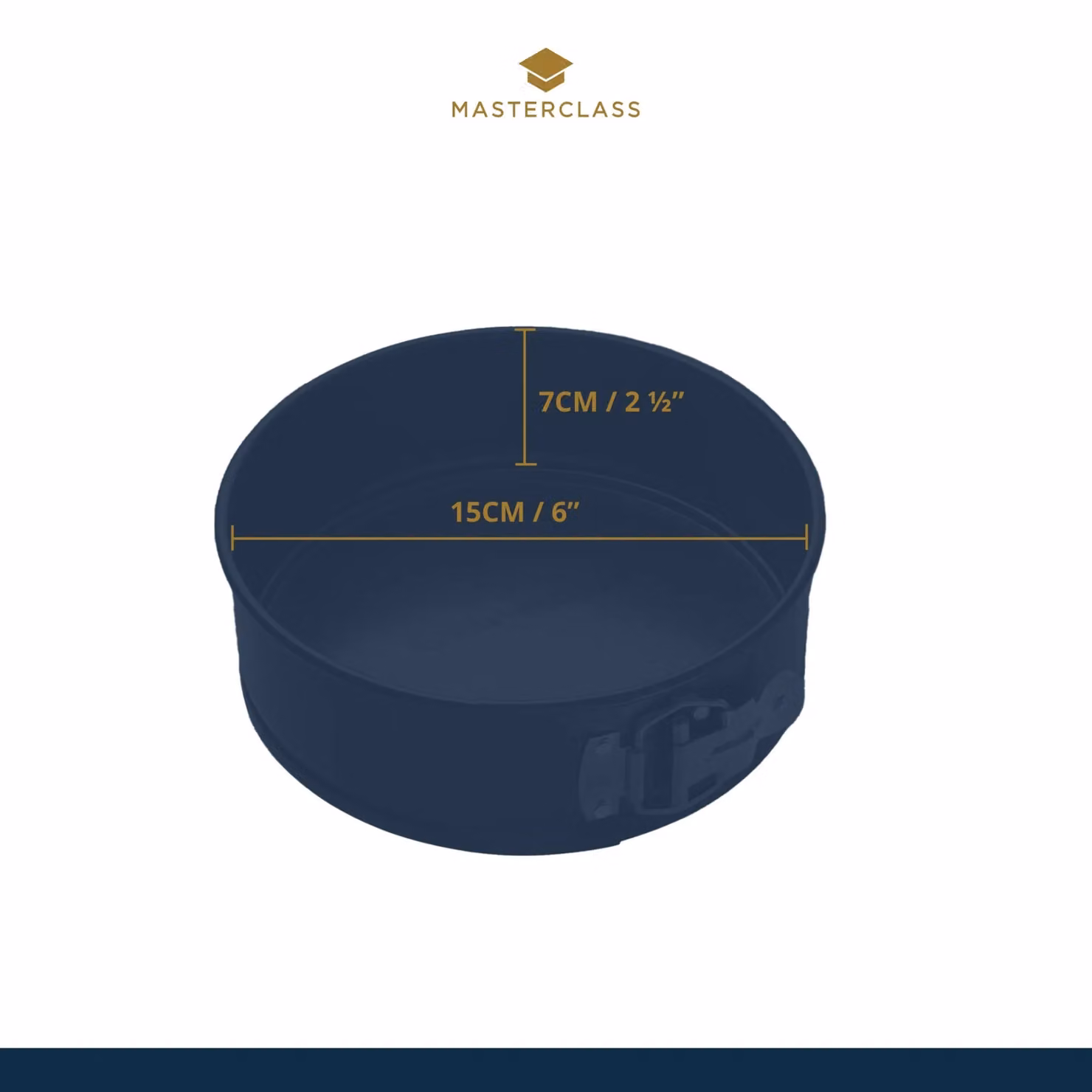 MasterClass Non-Stick Round Springform Loose Base Cake Tin, Carbon Steel, Dark Grey, Diameter: 15 cm – 5