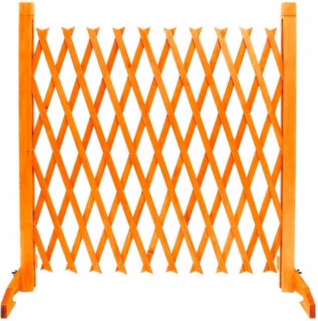 mysmartbuy Expanding Wooden Trellis Garden Fence, Brown Freestanding Decorative Lattice Screen, Expands to 140 cm – 1