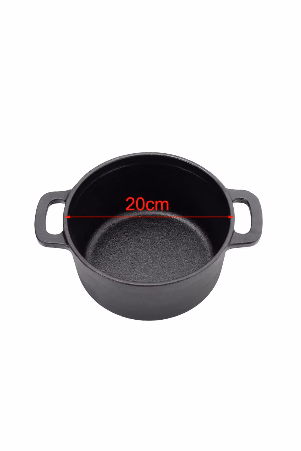 Living and Home 2.5L Cast Iron Dutch Oven with Lid, Black, Diameter: 20 cm – 5