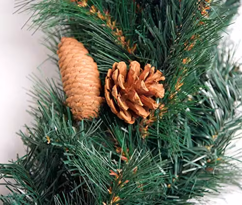 Best Artificial Colorado Pine Christmas Garland in Green with 12 Pine Cones and 160 Tips, 1.8 m – 4