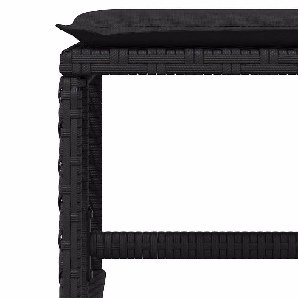 Berkfield Home Modern Polyrattan Garden Dining Set with Glass Top in Black – 4