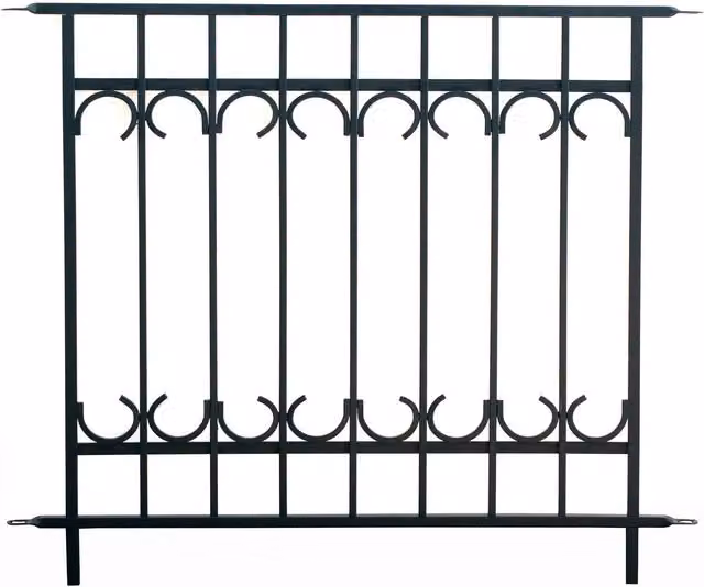 Primrose Park Lane Fence Section Black Galvanised Steel Panacea Fence System, Height: 91 cm – 2