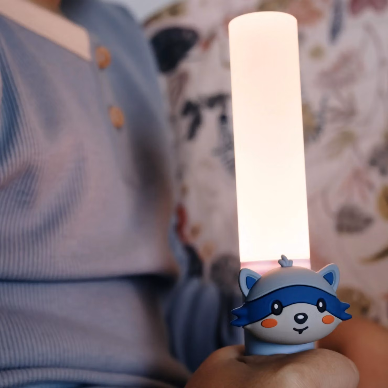 Zoofamily Zoo Light Racoon Silicone Night Light with Timer in White – 2