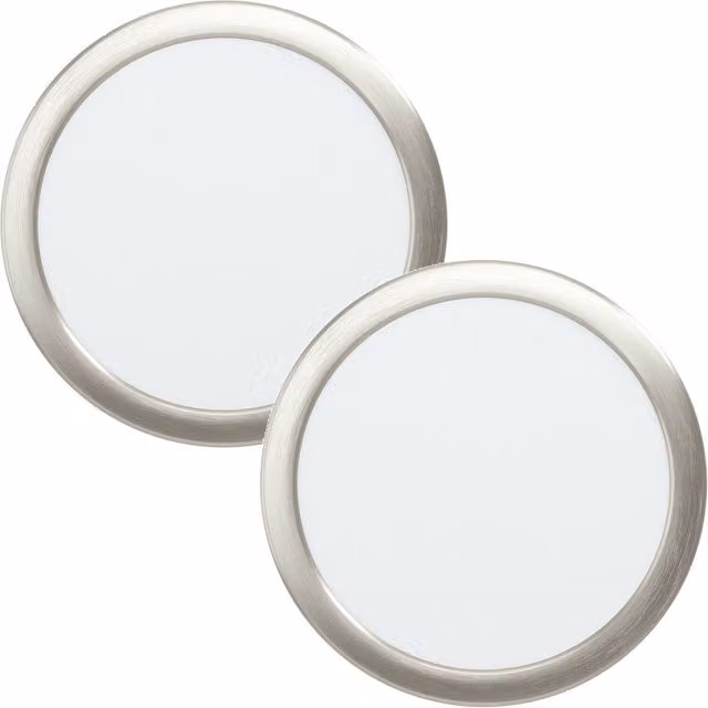 Loops 2 Pack Satin Nickel LED Wall and Ceiling Flush Downlight Spotlight 16.5W