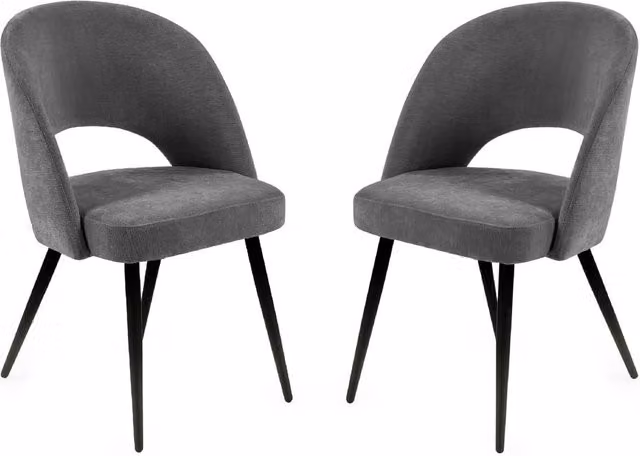 Cheshire Elowen Elegant Onyx Dining Chairs, Set of 2, Dark Grey Fabric – 1