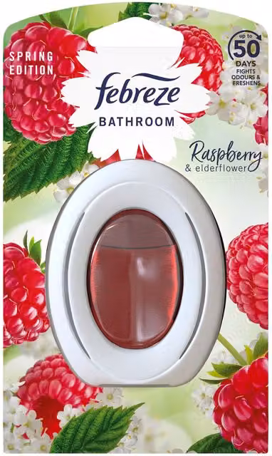 Febreze Bathroom Air Freshener Raspberry and Elderflower Multicolour