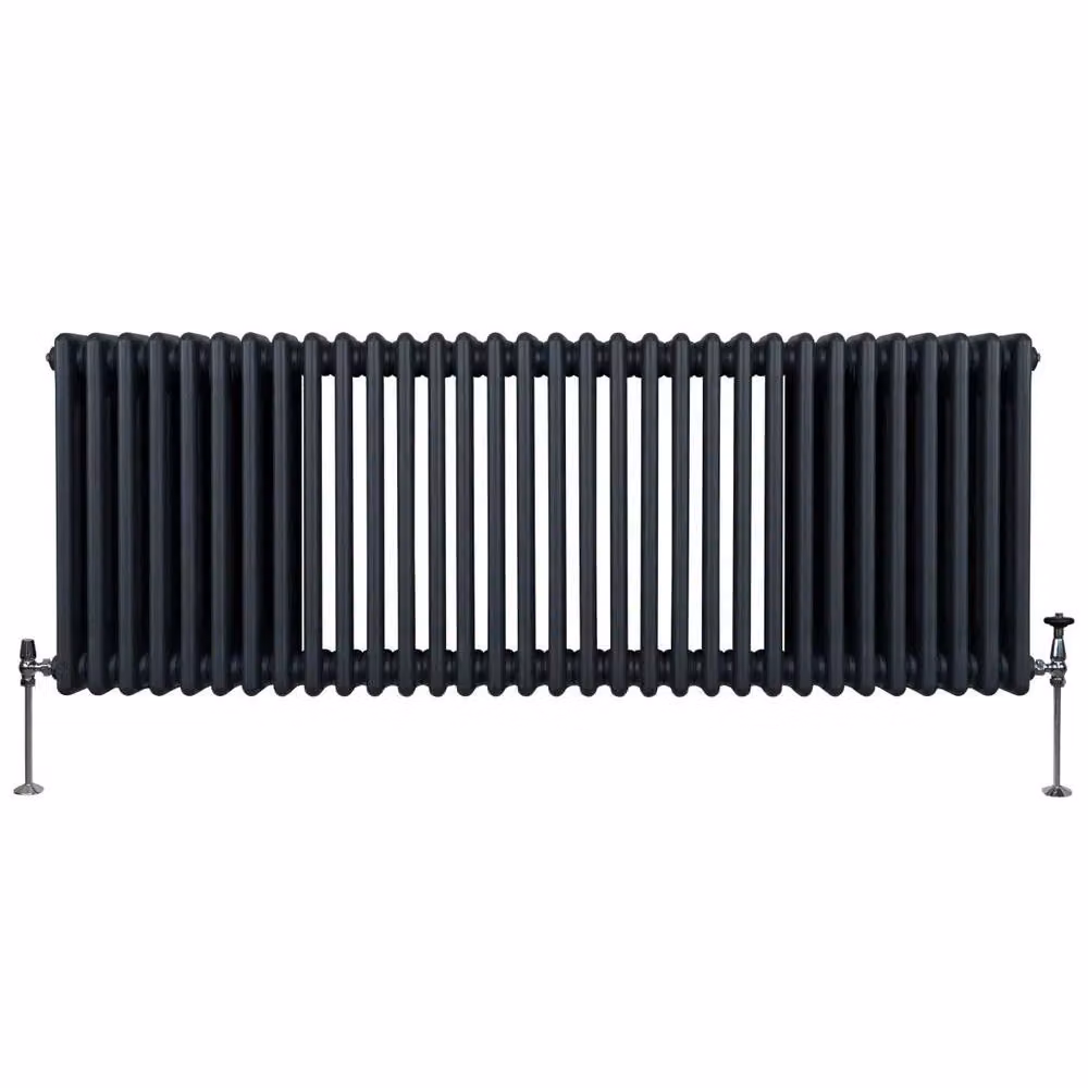 Monstershop Traditional 3 Column Steel Radiator in Anthracite Grey, H 146.2 cm x W 60 cm x D 6 cm – 2