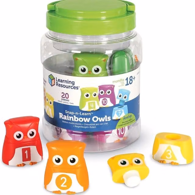 Learning Resources Snap and Learn Counting Matching Sorting Owl Toy in Multicolour