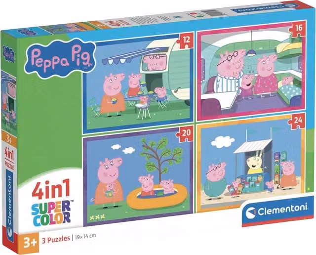 Peppa Pig 4 in 1 Multicolour Cardboard Jigsaw Puzzle
