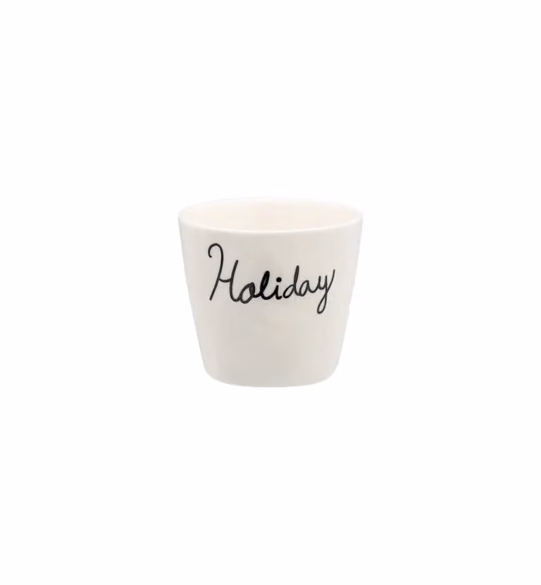 Anna + Nina Holiday Espresso Cup, White Stoneware