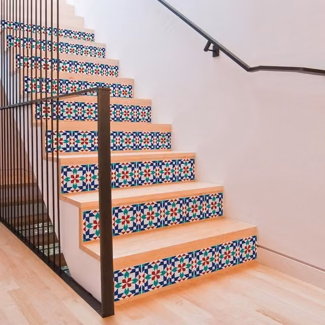 Walplus Multicolour Wall Tile Stickers in Blue, Green, White and Red, W/D/H: 15 x 15 x 15 cm, 24 Pack