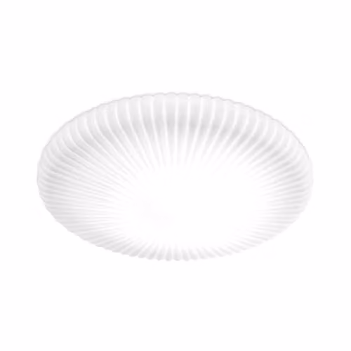 Netlighting Atrium Round Patterned Glass LED Flush Ceiling Light, White, 3600Lm, 3000K