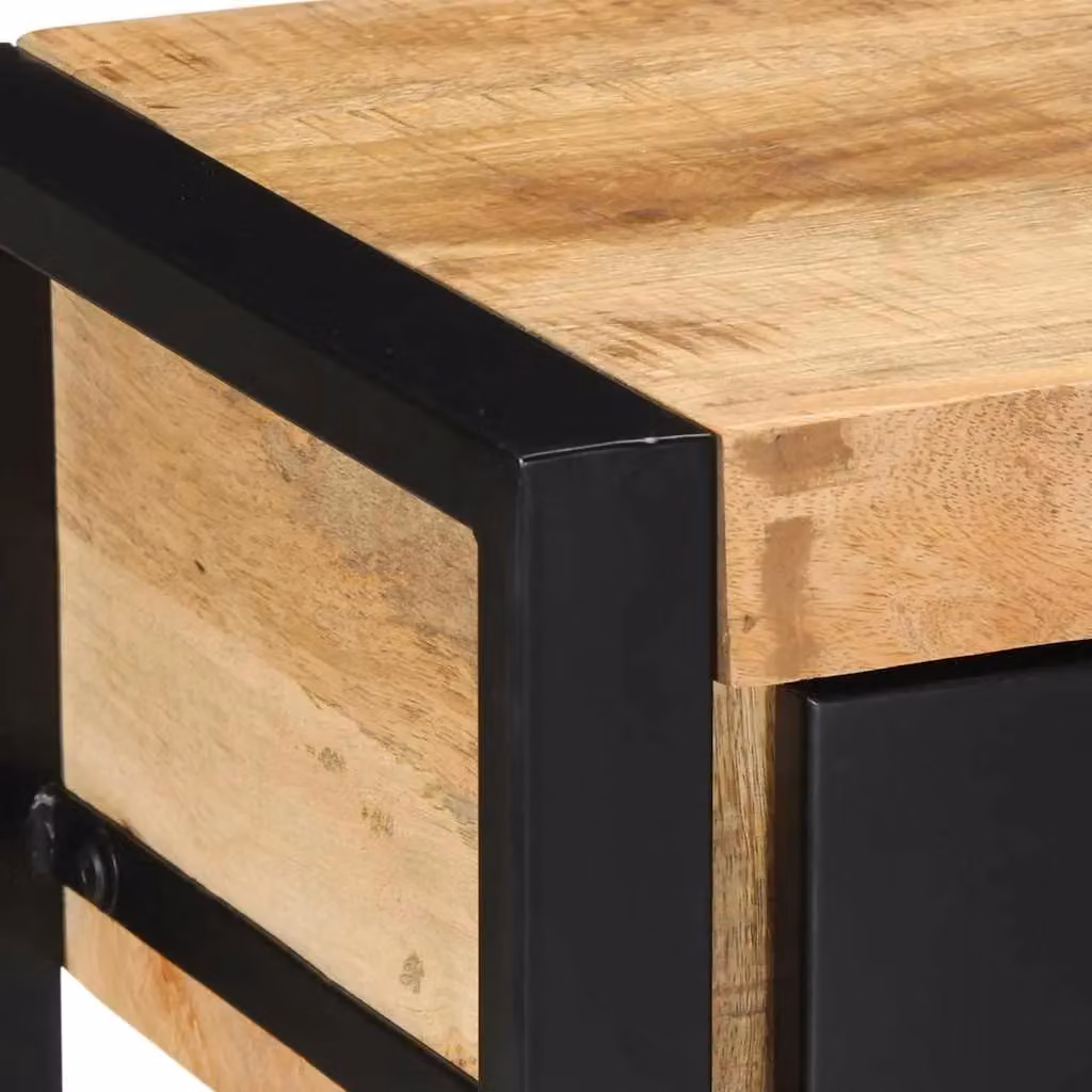 Berkfield Home Rustic Mango Wood Console Table, Brown, W/D/H: 100 x 35 x 75 cm – 4