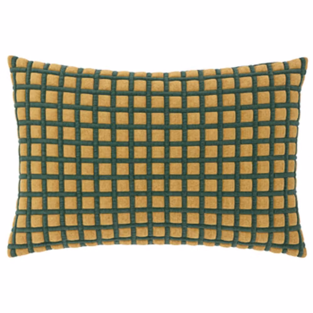 Furn Softie Grid Quilted Rectangular Plush Cushion in Green, W/D/H: 60 x 40 x 40 cm – 2