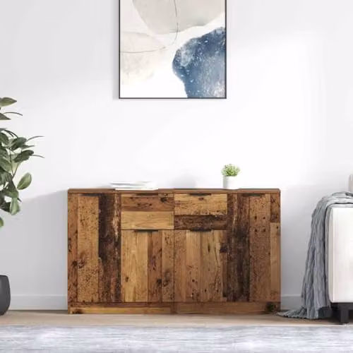 vidaXL Set of 2 Modern Sideboards in Brown Engineered Wood, W/D/H: 60 x 30 x 70 cm – 2