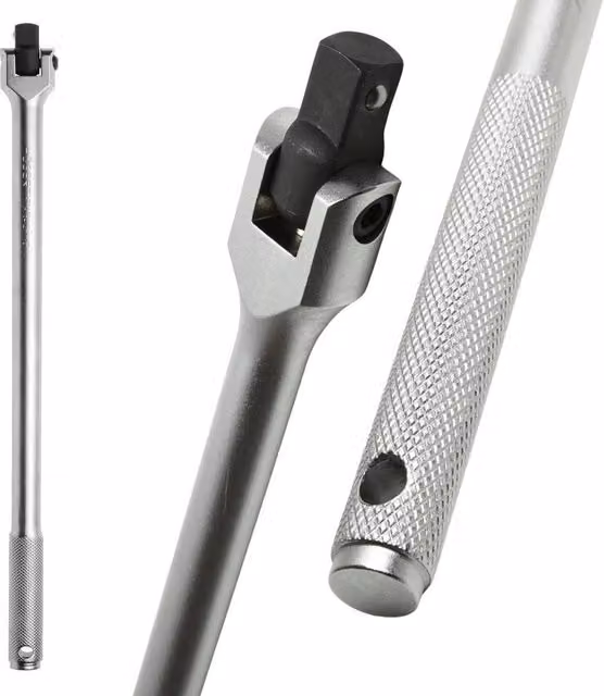 VOGREX 500mm Flexible Ratchet Lever Bar with 3/4 inch Square Drive in Silver