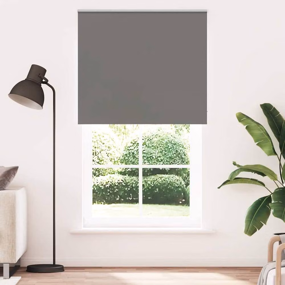 Berkfield Home Grey Blackout Roller Blind, Thermal Insulating Polyester Fabric, W: 120 cm, H: 230 cm – 1