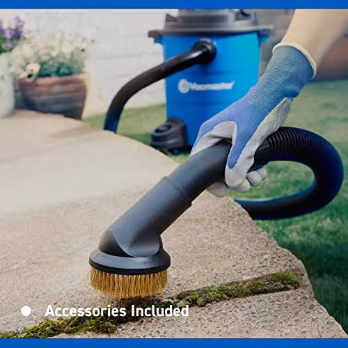 Vacmaster WD18 Wet & Dry Vacuum Cleaner in Blue with Garden Accessory Set and Artificial Grass Revitaliser Tool, 1250W, 18 Litre – 3