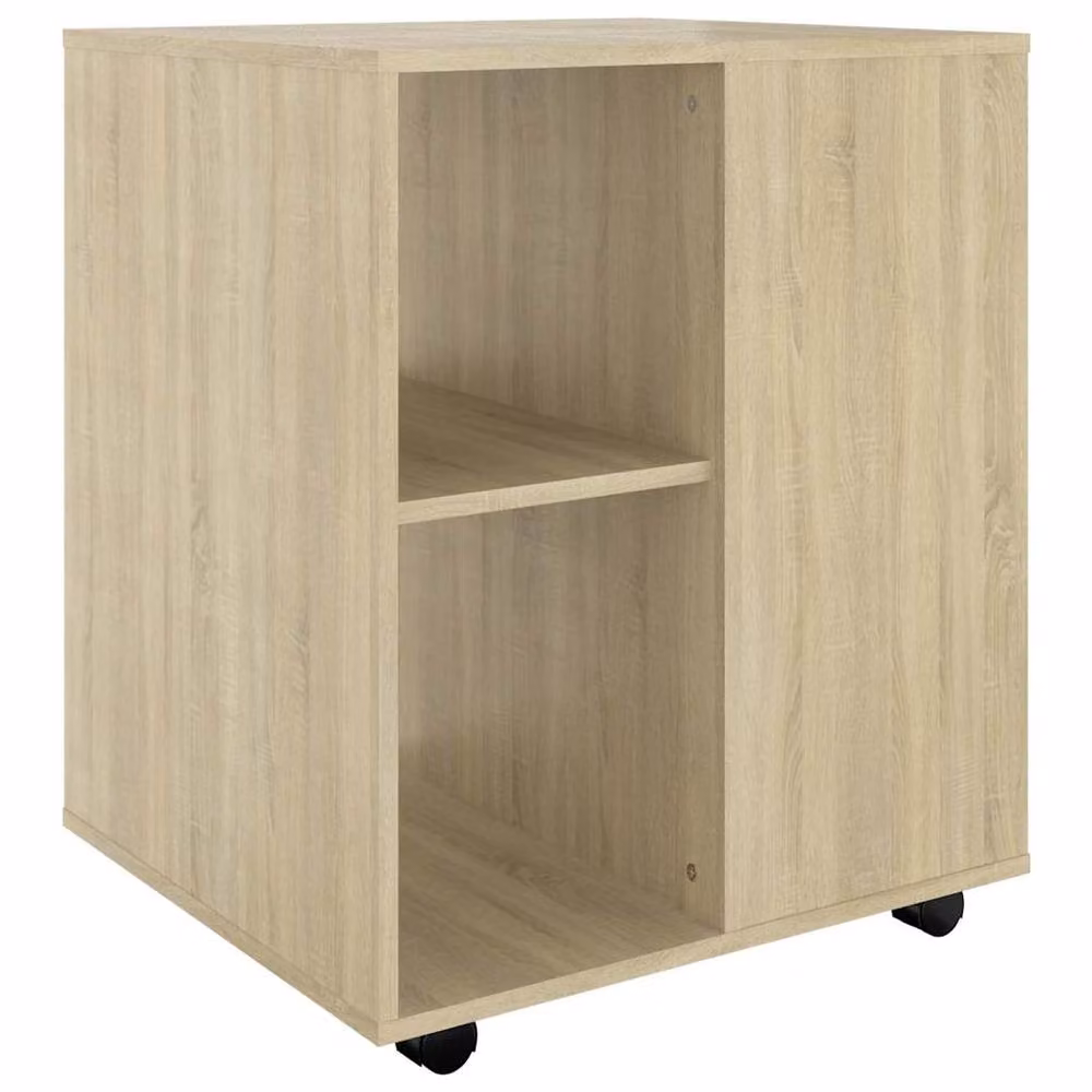 Berkfield Home Rolling Cabinet in Sonoma Oak, Light Tan, W/D/H: 60 x 53 x 72 cm – 2
