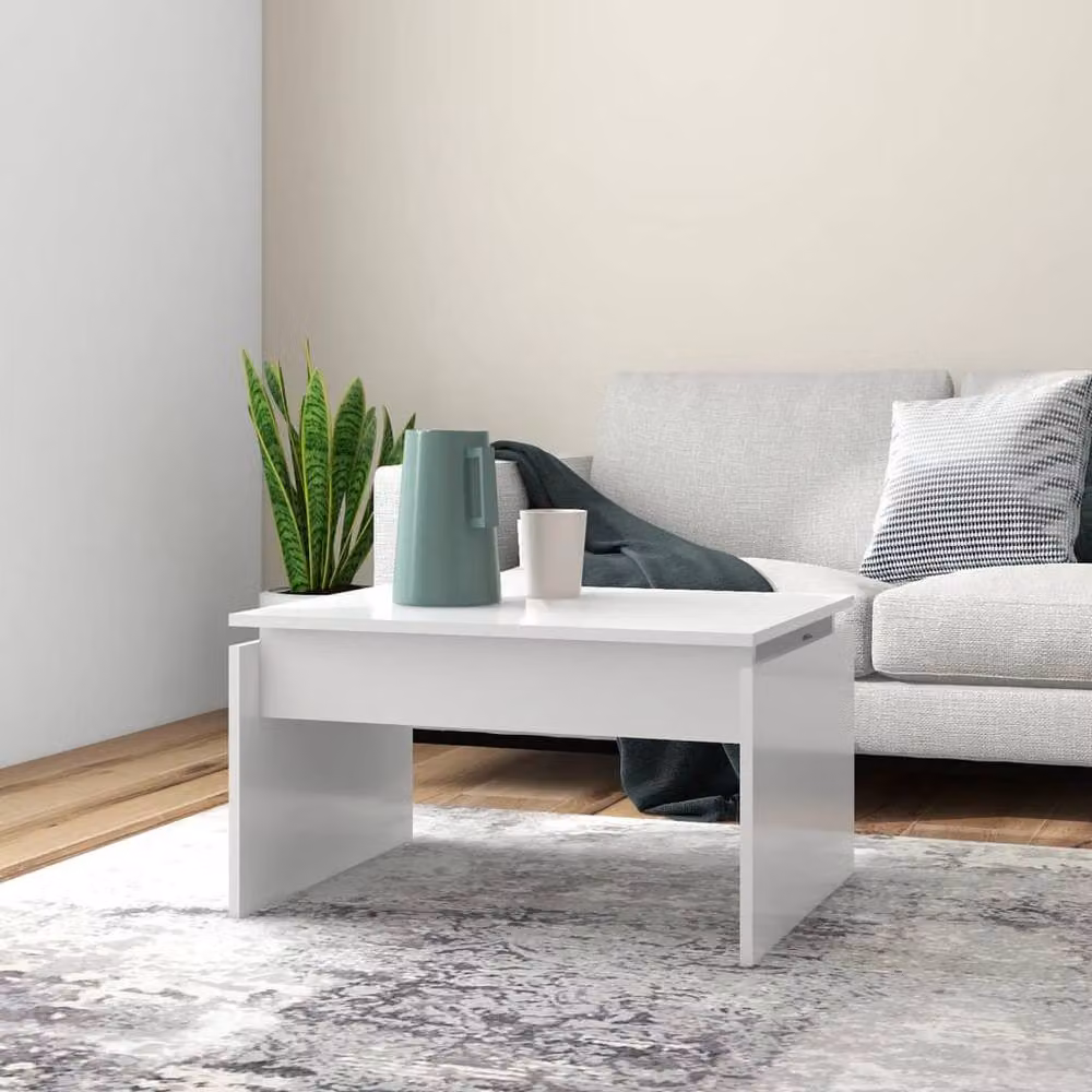 Berkfield Home Modern White Coffee Table in Engineered Wood W/D/H: 68 x 50 x 38 cm – 1