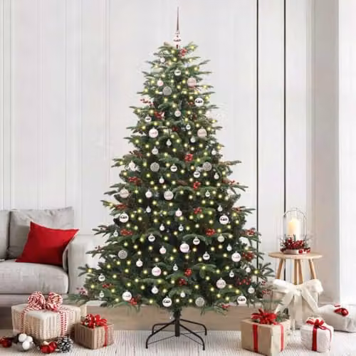 vidaXL Artificial Christmas Tree with 300 LEDs in Green, Height: 240 cm – 2