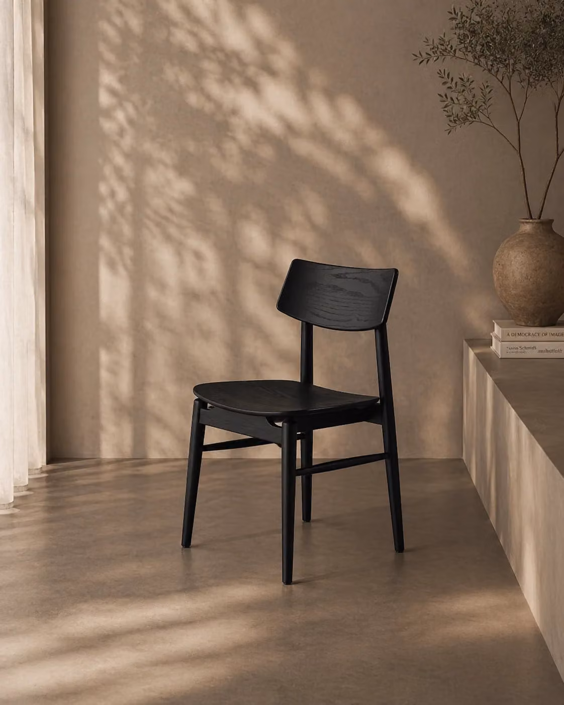Tommy Franks Mono Solid Oak Dining Chair in Matte Black