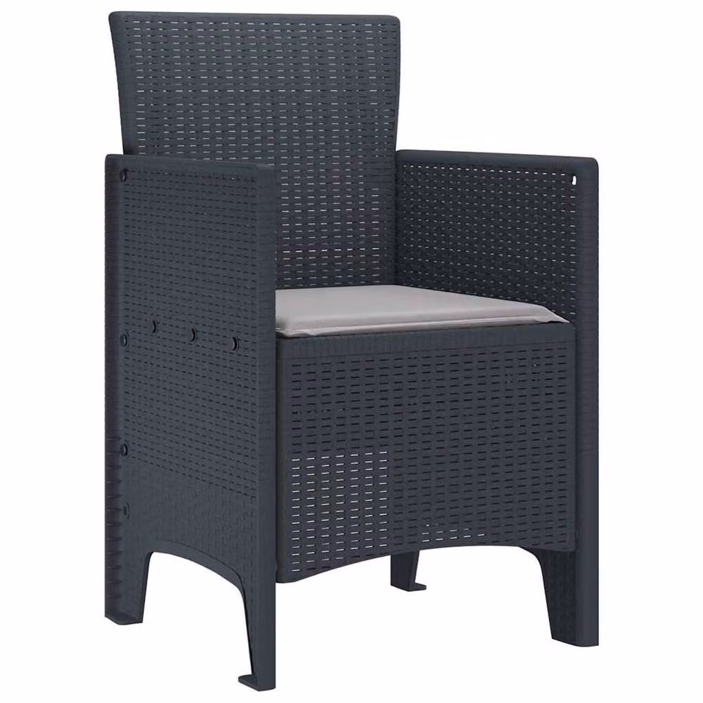 Berkfield Home Set of 2 Modern Garden Chairs in Anthracite and Light Grey – 3