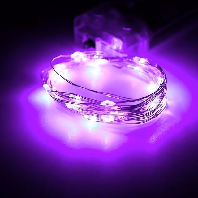 Leaper 50 LED Solar Copper Wire Outdoor Waterproof Light String in Purple