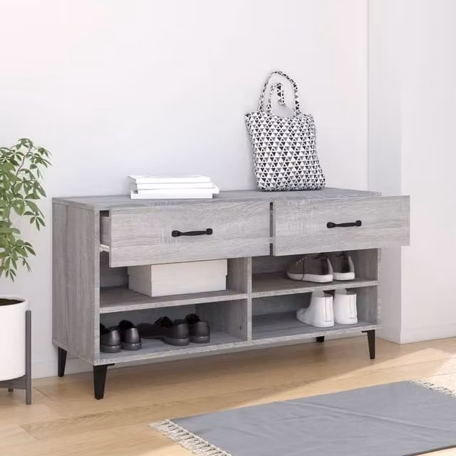 Berkfield Home Grey Sonoma Shoe Cabinet W/D/H: 102 x 35 x 55 cm – 1
