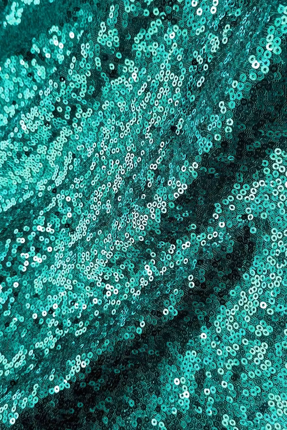 Neel Blue Emerald Rectangle Sequin Tablecloth, W: 177.8 cm x D: 177.8 cm x H: 365.76 cm