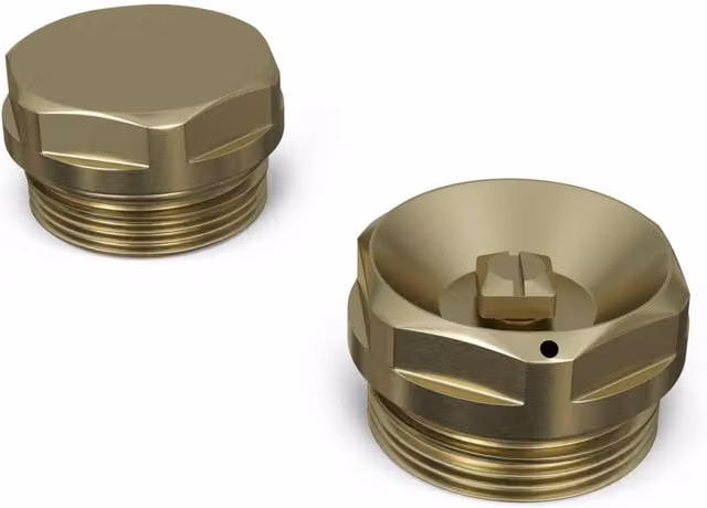 Talus Radiator Bleed Valve and Blanking Plug in Brushed Brass, 1/2 inch